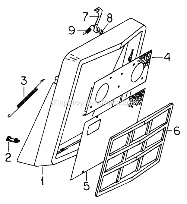 Grille Diagram and Parts List for 1604 2050598U, 144-582-399, 145-582-399, 142-582-3 Cub Cadet Lawn Tractor